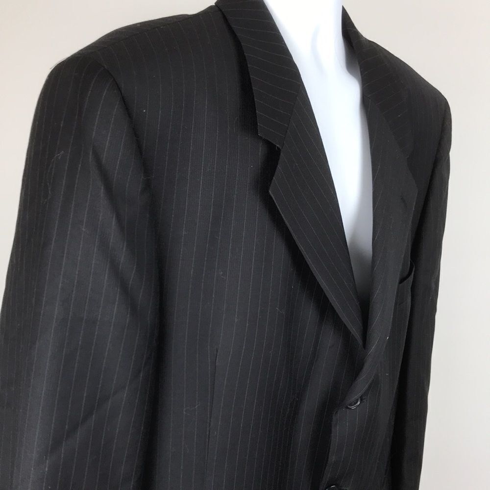 Andrew Fezza Super 100’s Wool Pinstripe Blazer Jacket - Picture 3 of 8